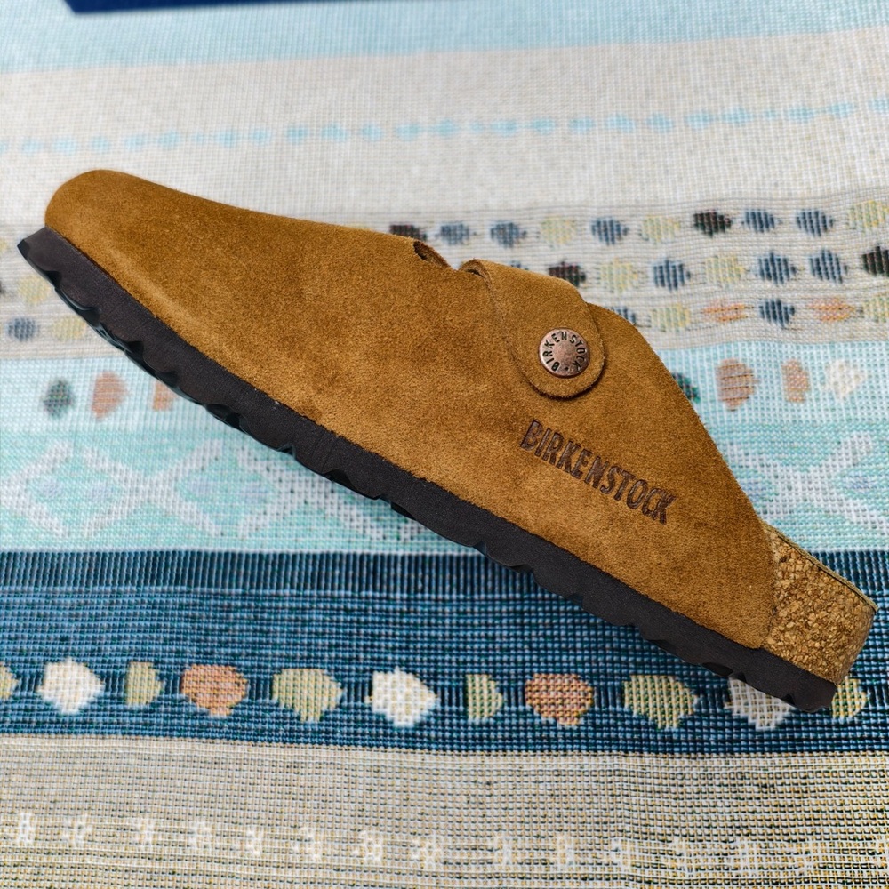 Birkenstock Mink Boston Suede Shoes | Women's Narrow Fit - Picture 6 of 6